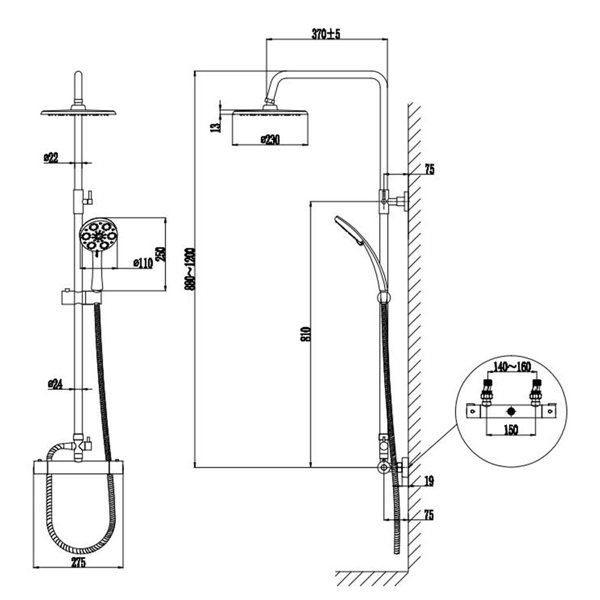 Belfry Bathroom Erikson Complete Shower System with Dual Shower Head